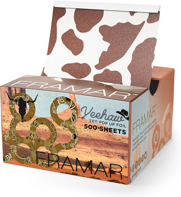 Cow Print Embossed Pop up Hair Foil, Hair Foils for Highlighting, Foils for Highlights, Hairdressing Foil for Hair Highlights, Foils Sheets, Hair Foils for Colouring – 500 Sheets