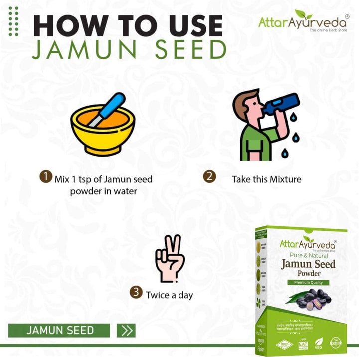 Jamun Seed Powder | Finely Ground from Dried Jamun Seeds | Natural & Pure Herbal Powder for Daily Wellness | No Additives or Preservatives | 250G