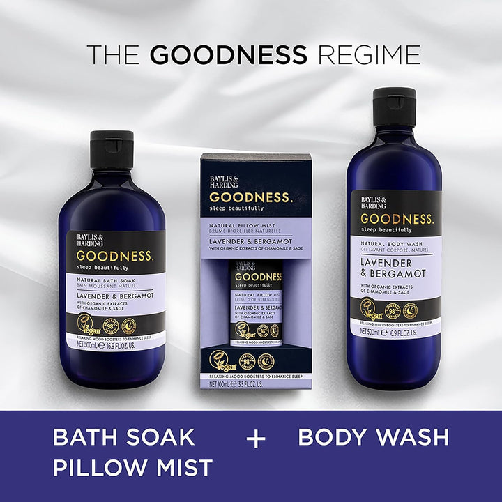 Goodness Sleep Lavender & Bergamot Sleep Bath Soak, 500Ml (Pack of 4) - Vegan Friendly