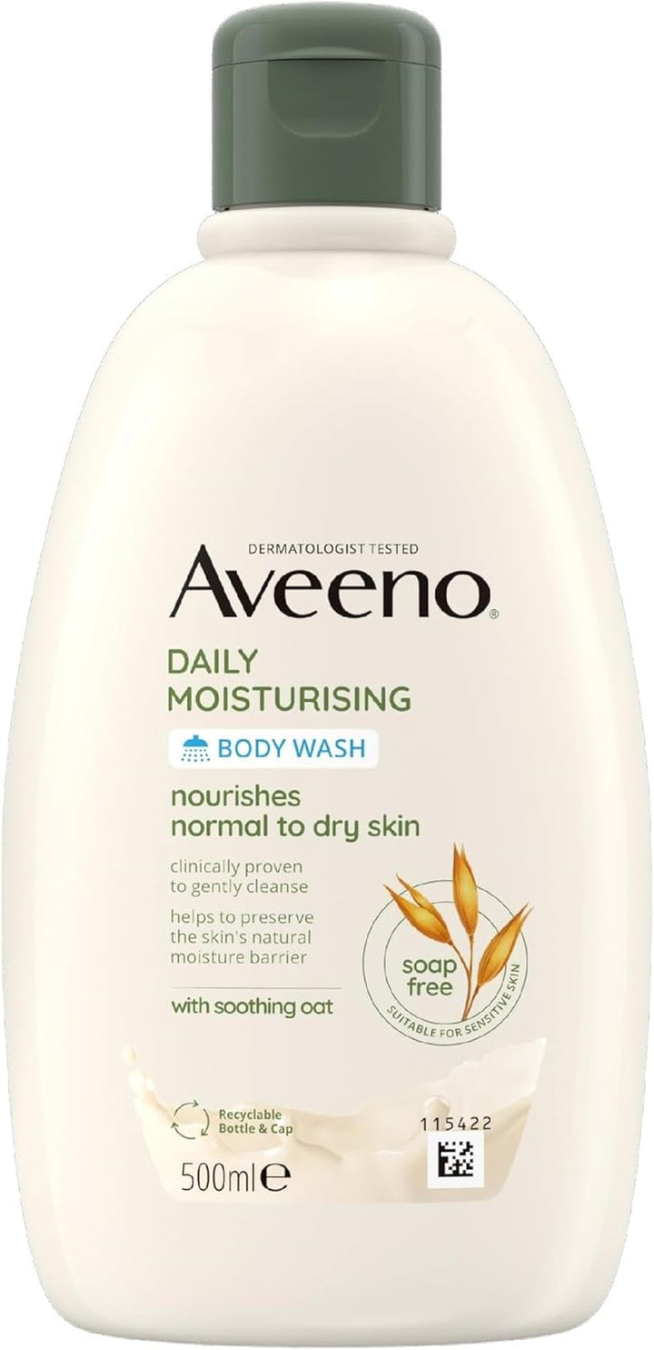Daily Moisturising Body Wash (1X 500Ml), Gentle Wash with Soothing Colloidal Oatmeal, Nourishing Body Cleanser for Sensitive and Normal to Dry Skin