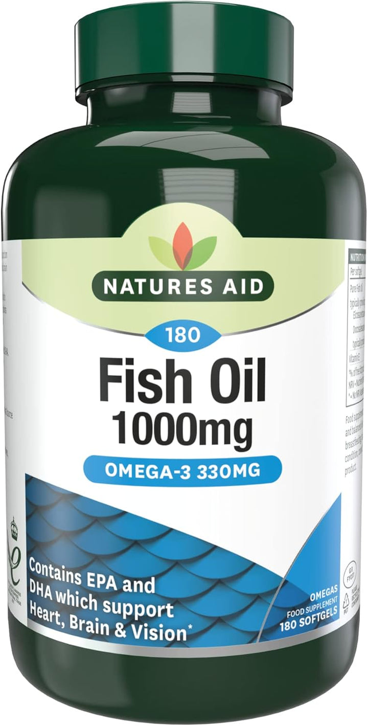 Fish Oil 1000Mg – High Strength Omega-3 Supplement with DHA & EPA – Supports Heart, Brain Vision, Immune & Joint Health Non-Gmo – High Strength Natural Fish Oil – 120 Softgel Capsules
