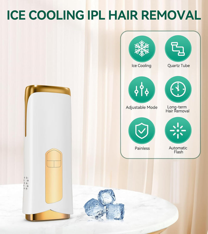 IPL Laser Hair Removal Device with Cooling System, Upgraded 3 Functions Hair Removal Device, 999,900 Flashes, Painless Hair Removal Device for Women Men Bikini Line Armpits Full-Body Hair Removal