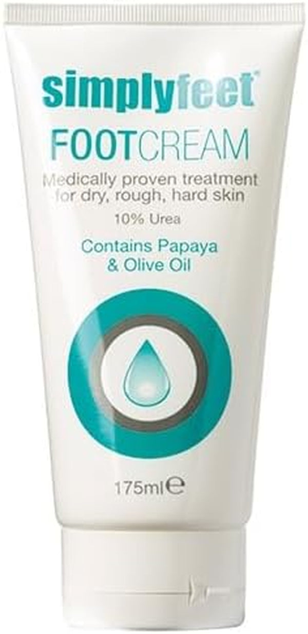 Foot Cream | 10% Urea with Olive Oil & Papaya | Deeply Hydrating Formula for Dry, Callused Skin | Fresh Mint Scent | Paraben & Perfume Free | Made in the UK (175Ml)