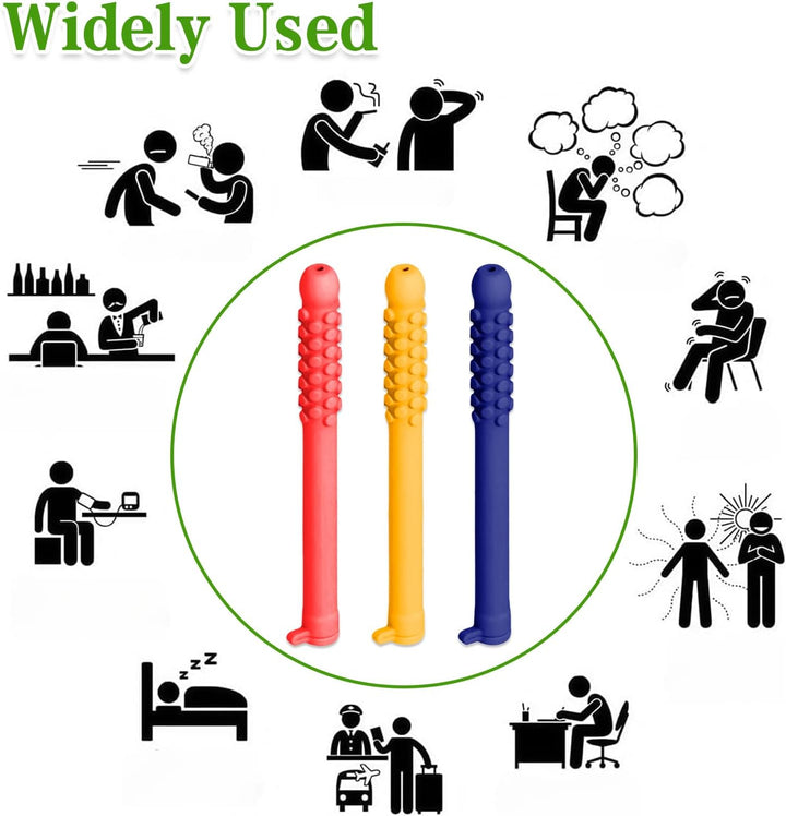 3Pcs Chewable Breathers Sticks with Essential Oils - New Portable Aromatherapy for Focus & Respiratory Support, Natural Alternative to Reduce Urge