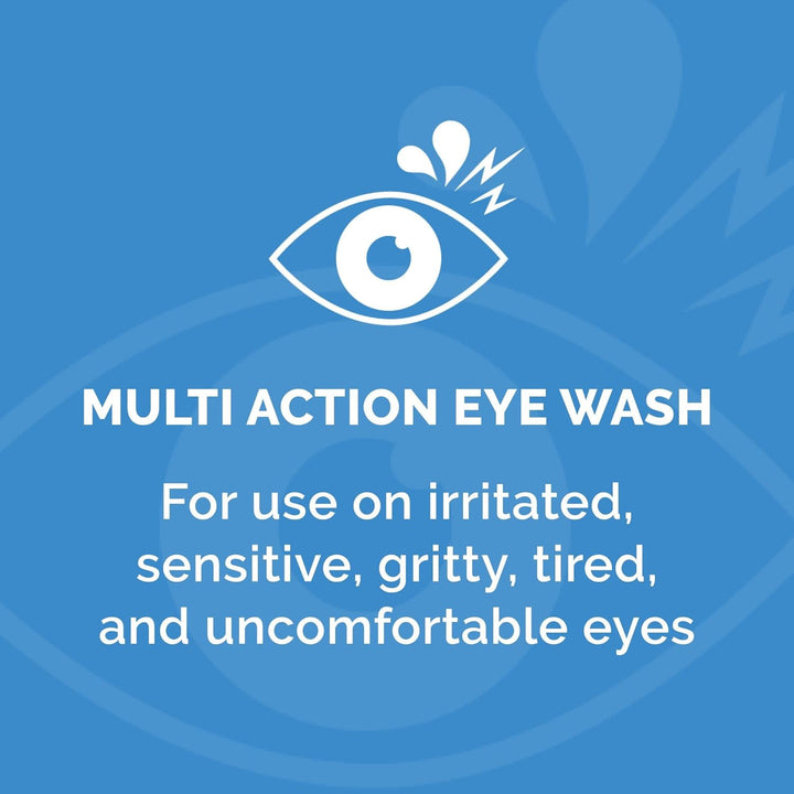 Multi-Action Eye Wash Solution, Suitable for Tired, Uncomfortable, Irritated Eyes, 300Ml  Eye Wash Solution (Pack of 2)