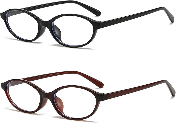 Oval Blue Light Glasses for Women Men Small Cat Eye Frame anti Eye Satrain Headache Eyeglasses Y2K Clear Lens for Computer Gaming Reading