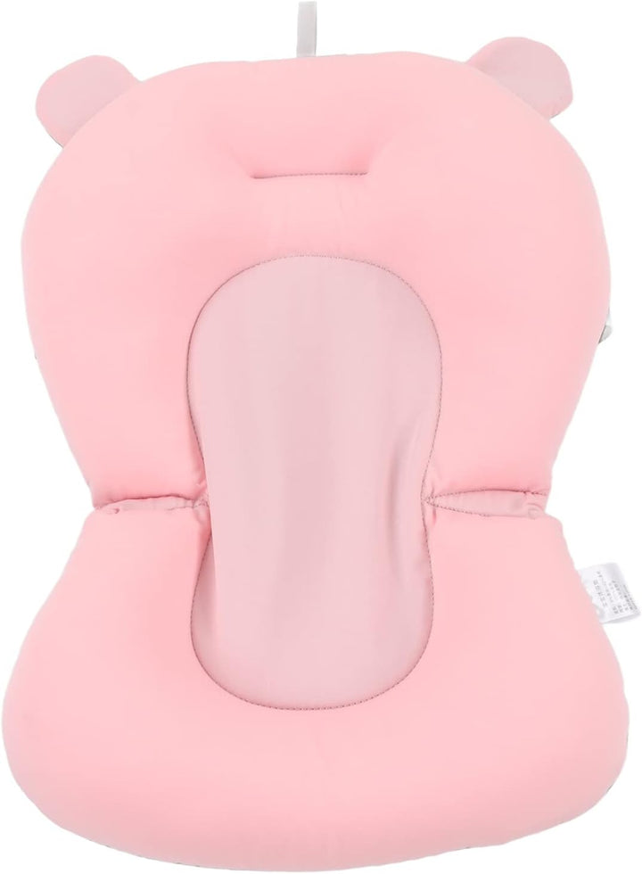 Floating Baby Bath Seat Cushion, Newborn Tub Supporter with Safety Belts Adjustable Foldable, Baby Bath Seat Cushion, 3 Snap Safety Belts for Infant Newborn (White Stars)