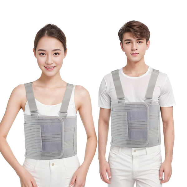 Rib Brace for Cracked Ribs,Adjustable Chest Binder for Rib Injury Recovery,Rib Wrap with Cross Back Straps,Breathable Chest Brace for Men and Women with Broken Ribs, Rib Fractures and Dislocations