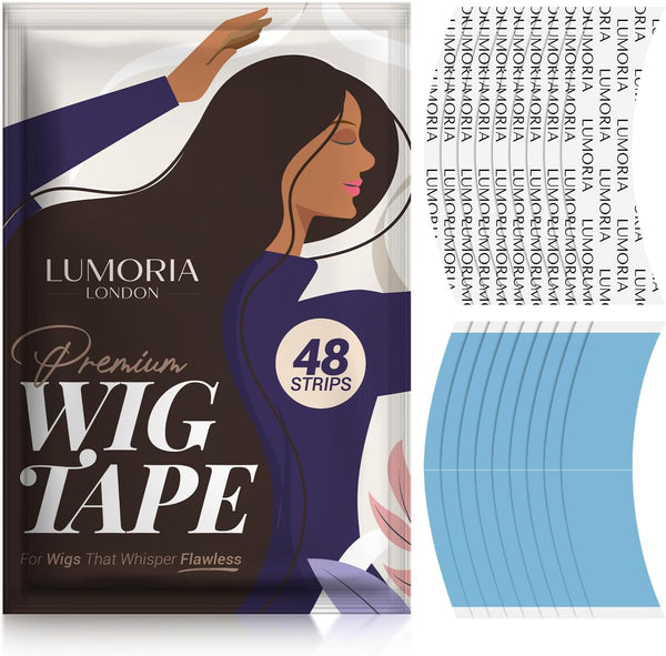 48Pcs Wig Tape Double Sided Extra Strong Hold - Toupee Tape for Woman, Wig Tapes for Lace Wigs, Hair System Tapes, Strong Waterproof Hold, Double Sided Hair Strips