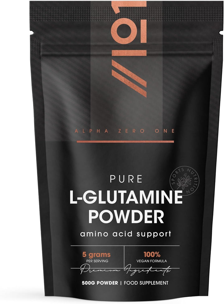 L-Glutamine Powder 150G - 5 Grams per Serving – Vegan Fermented Amino Acid – 100% Pure Formula – Halal (Unflavoured)