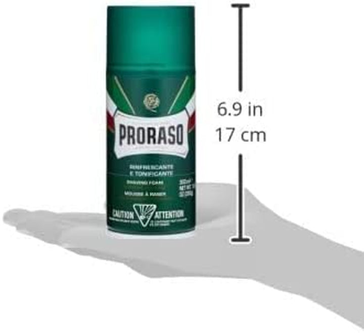 Shaving Foam, 300Ml, Refreshing and Toning Shaving Foam with Eucalyptus Oil and Menthol, Made in Italy, Green