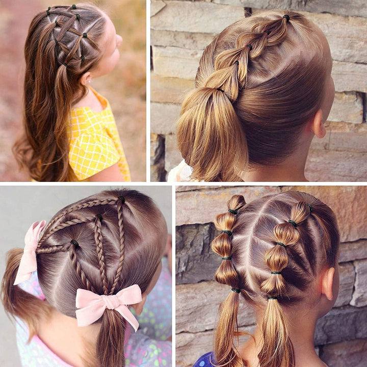 Black Elastic Hair Bands,500Pcs Small Hair Rubber Bands with Box,Mini Elastic Hair Bands for Kids Hair Braids Ponytail Hair, Wedding Hairstyle Etc.