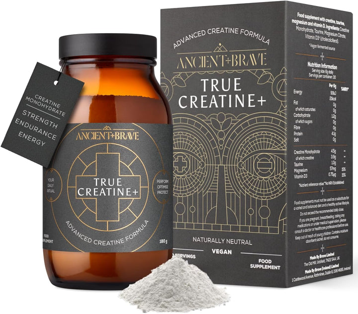 - True Creatine+ - 180G - Premium Creatine Monohydrate Powder - 100% Micronized for Women - High Performance, Strength Building - Muscle Recovery, Cognitive Function, Wellness