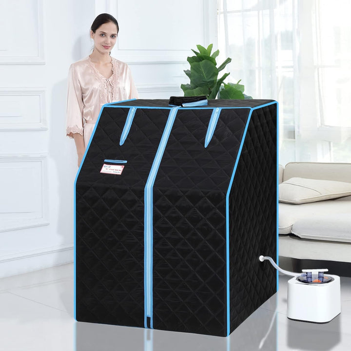 Sauna,Portable Sauna Tent with 1000 Watt Steam Generator,60 Minute Timer, Folding Chair,Steam Cabin Home Sauna Spa for Relaxation (Black)