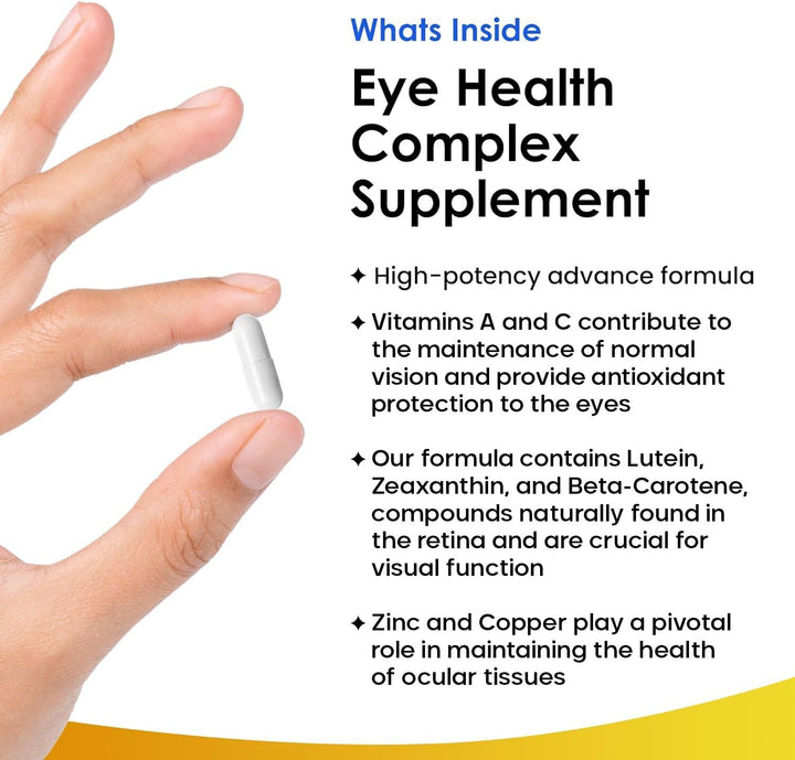 Lutein Supplement for Eyes - Lutein and Zeaxanthin Supplement Enriched with Vitamin A, B2 Which Supports Normal Vision & Zinc Eye Vitamins - Made in the UK Eye Health Complex by New Leaf