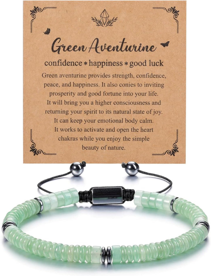 Healing Crystals Bracelet Adjustable Natural Crystal Stone Bracelets for Men and Women