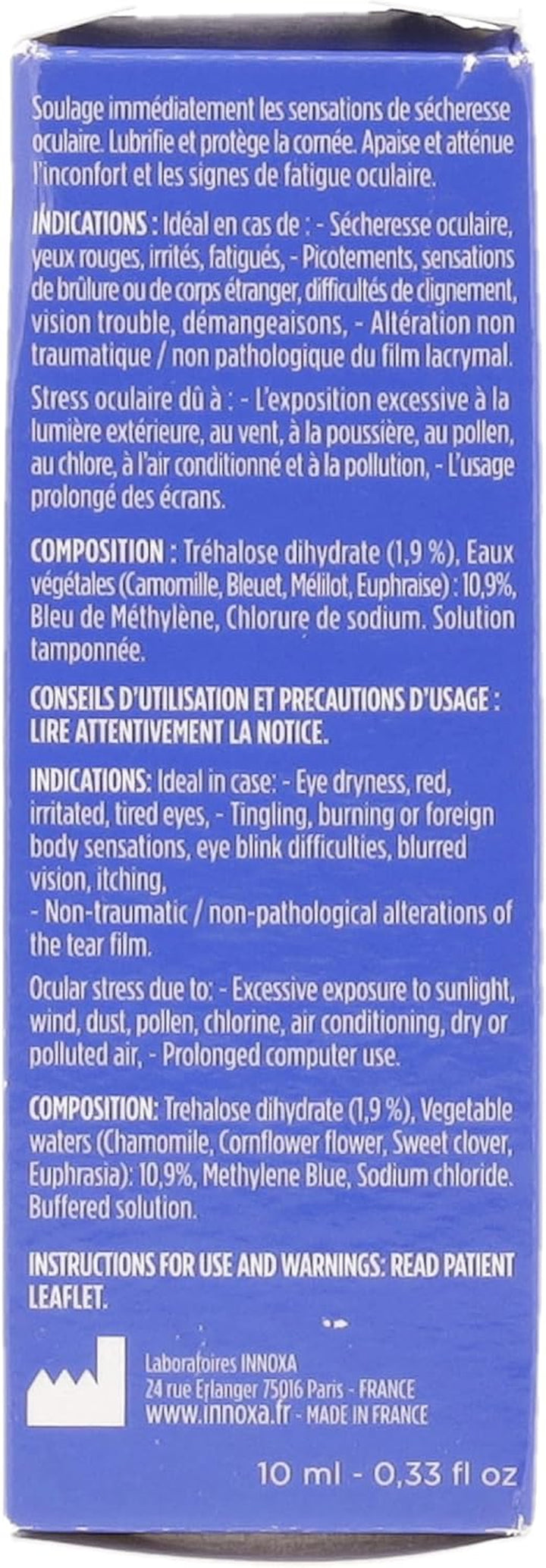 Innoxa Moisturising Eye Drops Red and Tired Eyes 10Ml
