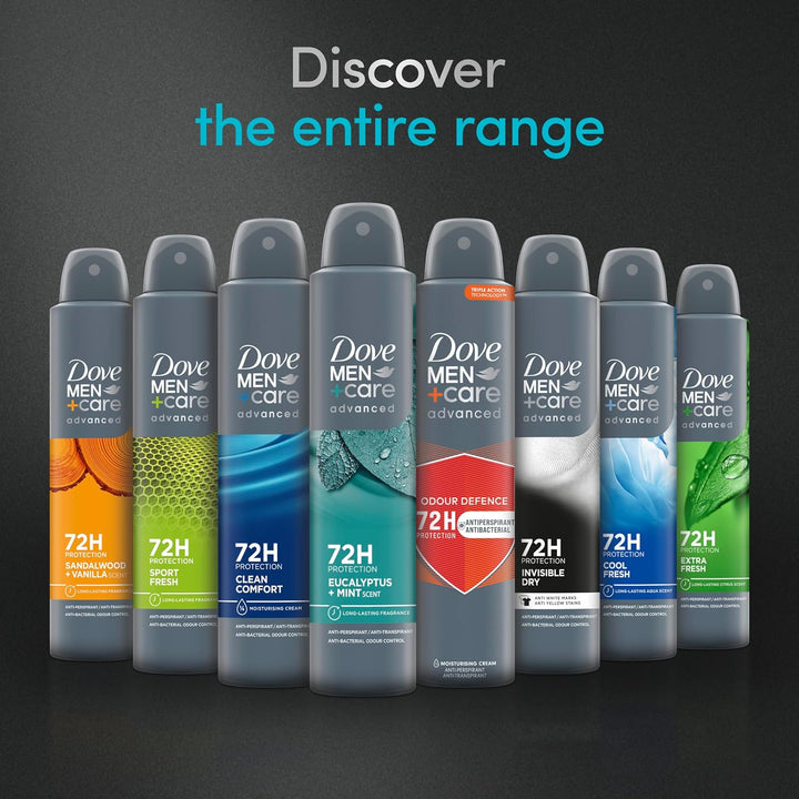 Dove Men+Care Advanced Clean Comfort Men'S Antiperspirant Deodorant Body Spray with ¼ Moisturising Cream & Anti-Odour Technology for 72 Hour Protection against Sweat and Odour 200 Ml