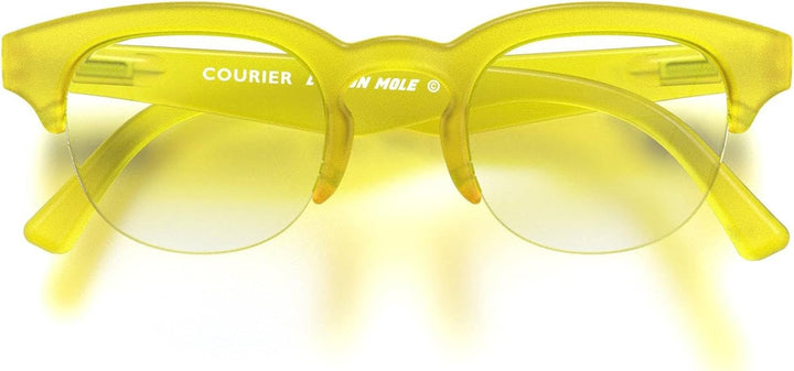 ® Courier Fashion Glasses | Zero’S with Clear Lenses | Modern Vintage Browline Frames | Men’S Women’S Unisex | Spring Hinges