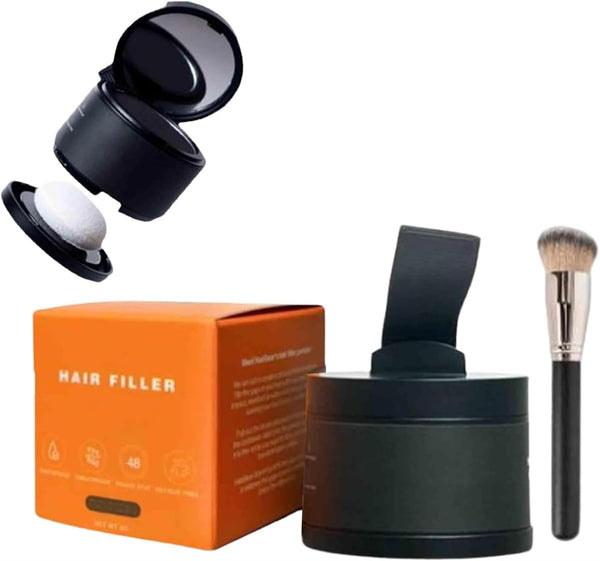 Hairbear Hair Filler Powder,Blissae Hair Filler Powder, Long Lasting Water Proof, Natural Hair Thickening Fibers Instant Volume & Scalp Coverage for Thinning Hair,Root Cover up (Black)