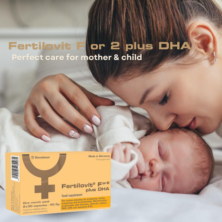 ® For2 plus DHA | Premium Prenatal Supplement for Pregnancy and Breastfeeding | Complete Care with DHA and Choline for Brain and Eye Development | 60 Capsules | 1-Month Pack (One Size)