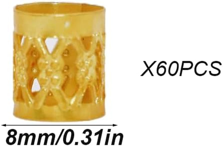 Hair Cuffs, 60PCS Gold Hair Accessory, Braid Accessories, Braid Clips, Aluminium Braids Locks, for Decorate Hairstyle ﻿
