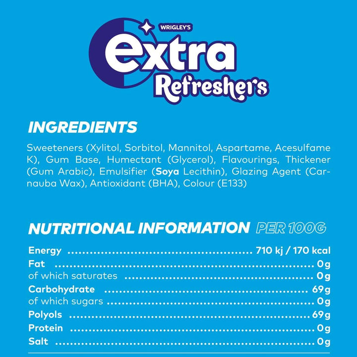 Refreshers Strawberry Lemon Sugarfree Chewing Gum, 30 Pieces, Suitable for Vegetarians with Long-Lasting Intense Flavour