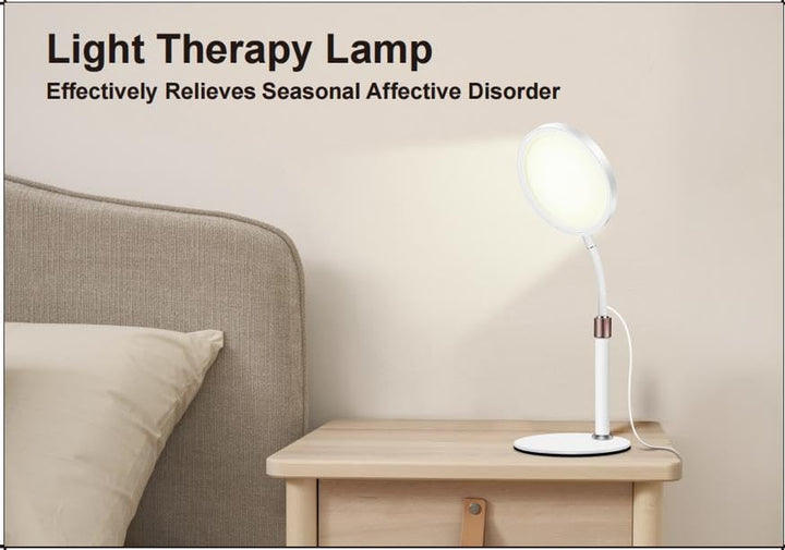 SAD Lamp, SAD Light Therapy Lamp, Uv-Free 10000 Lux Sun Lamp Therapy with 3 Light Colors & 9 Adjustable Brightness & 3 Timer for Lift Mood