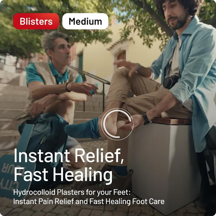 Blister Plasters Medium Size 12 Pack - Hydrocolloid Foot Treatment - Heal Fast