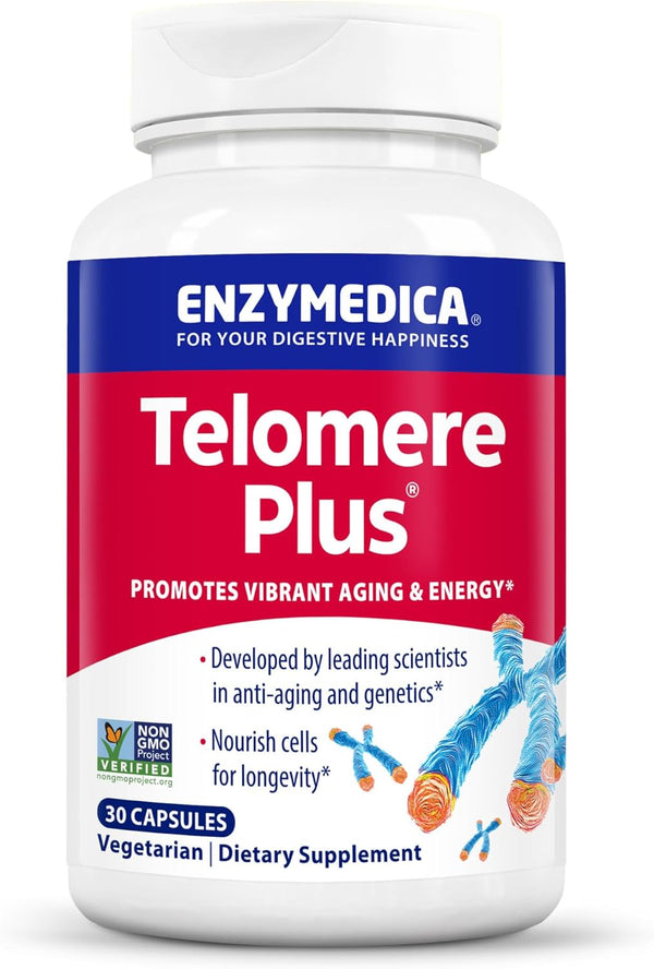 , Telomere Plus, Cellular Support, Dietary Supplement, 30 Capsules, Vegetarian, Gluten-Free, Soy-Free