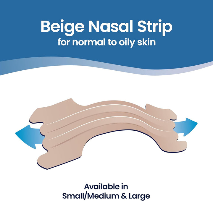 Original Tan, Beige Large 30 Pieces, Nasal Strips for Snoring, Nose Strips for Breathing, Blocked Nose Relief, Drug-Free Snoring Aid for Men and Women, Packaging May Vary