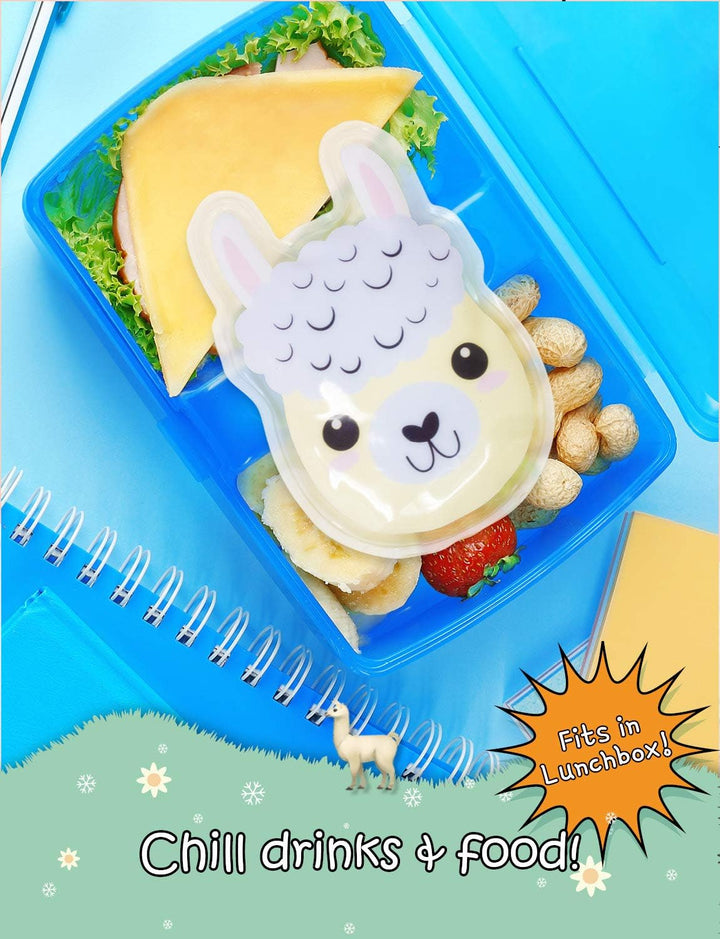 Cold Compress for Kids, Reusable Kids Ice Pack - Fever & Pain Relief - Instant First Aid Soother for Bumps, Bruises, Injury, Boo Boos - Hot or Cool Gel Pads for Your Toddler, Infant, Baby (Llama)