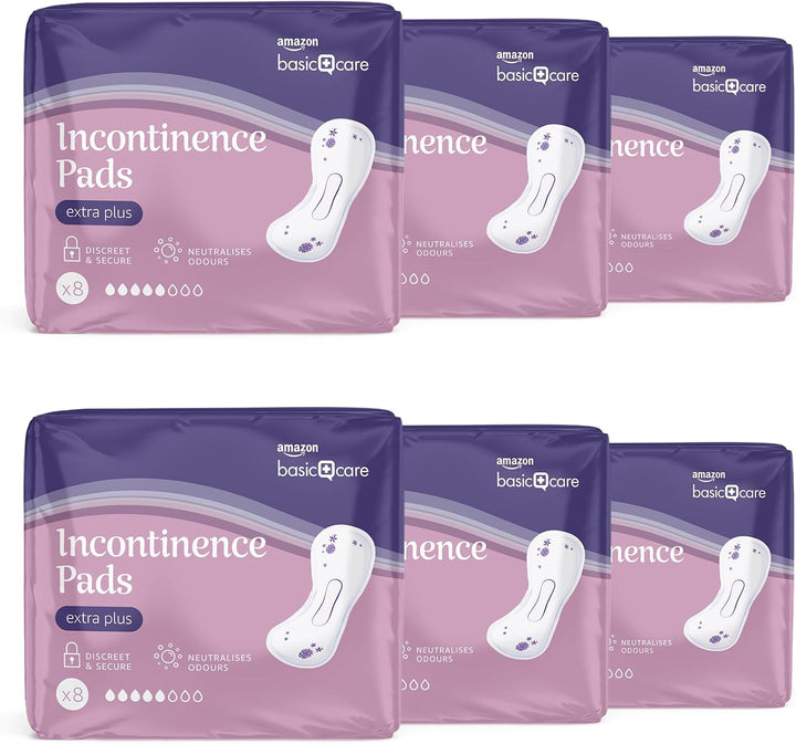 Incontinence Pads Maxi, Unscented, 48 Count (6 Packs of 8)