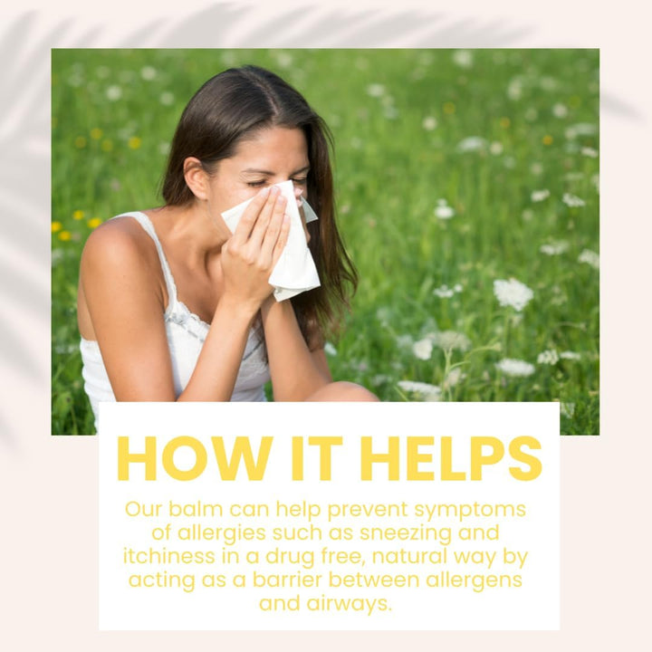 Allergy Barrier Balm with Lavender & Eucalyptus, Drug Free Balm for Sneezing, Itching, Dust, Pollen, Pet Allergies & Mould Spores - Natural Hayfever Relief