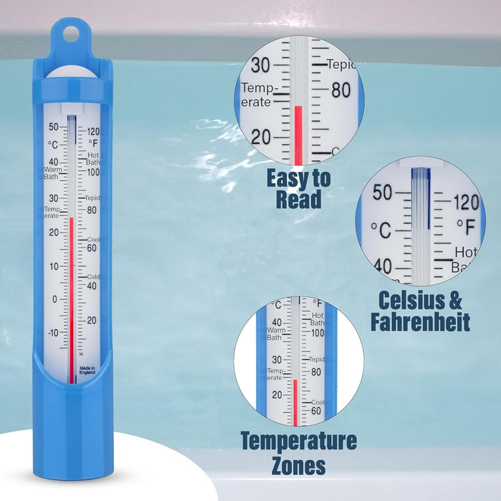 Bath Thermometer 230 Mm - Scoop Sampling Water Temperature Thermometer for Baby, Elderly, Kids - Easy to Use Water Thermometer to Monitor Bathing Temperature