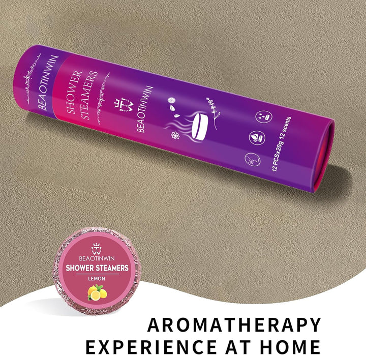 12 Pcs Shower Steamers Aromatherapy Shower Tablets，Vegan Organic Shower Bomb Set, Stress Relief and Luxury Self Care,Pampering Birthday Relaxing Presents Hampers for Women Mum