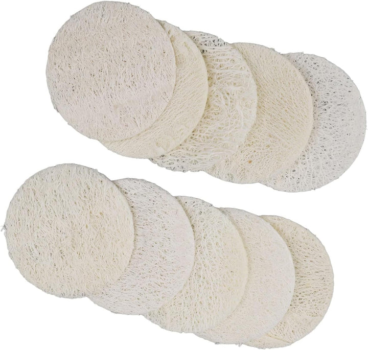 10Pcs Loofah Dish Scrubber Reusable Sponge Set 2.4X2.4In Clean Plates Pots with Sturdy Fibers, Strong Absorbency for a Cleaner Kitchen