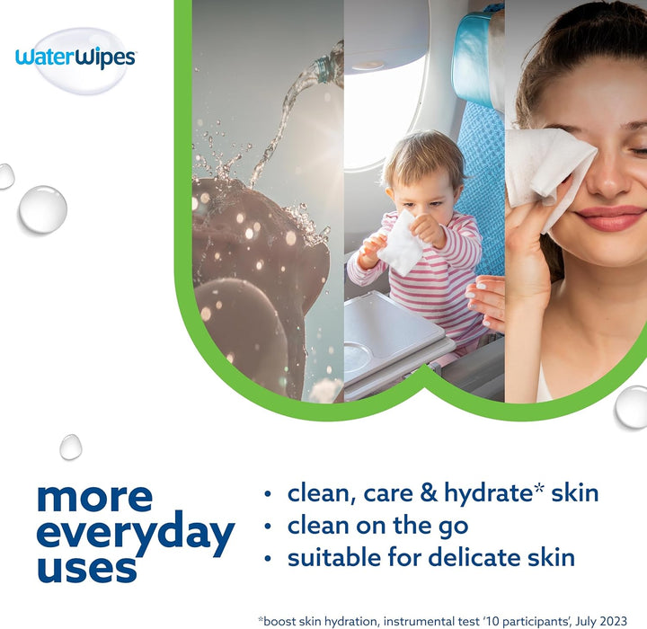 Sensitive+ Hydrating Boost Wipes, 360 Count (6 Packs), 3-In-1 Cleans, Cares, Hydrates, 99% Water with Aloe Vera, Unscented Baby Wipes