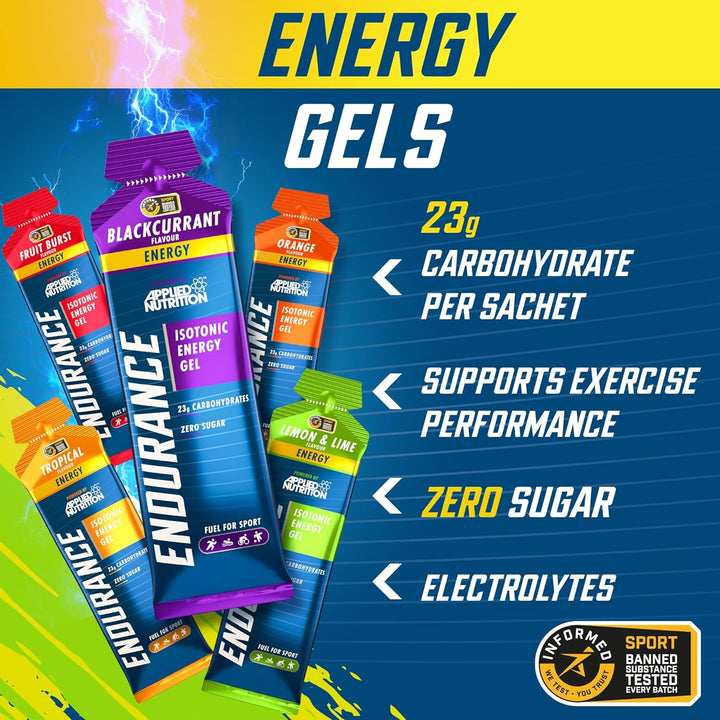 ISOTONIC | Caffeine Free Energy Gels | Performance-Enhancing Formula | Zero Fat Zero Sugar | 23G Carbohydrates (Pack of 6 X 60G) (Variety Pack)