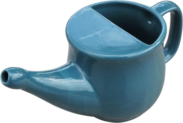 Ancient Impex Ceramic Neti Pot 400 Ml (Blue) | Spill-Proof & Microwave Safe Nasal Cleaning Pot for Sinus, Allergy & Congestion Relief | Reusable & Eco-Friendly Jala Neti Pot