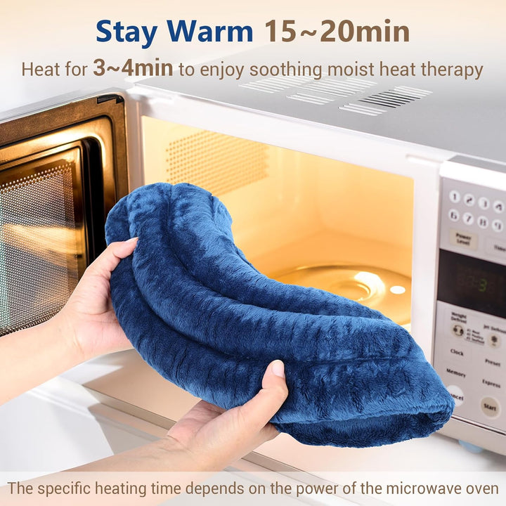 Microwave Heating Pad for Neck, Shoulders, 2.42LB Weighted Microwavable Neck Warmer for Pain Relief, Wearables Adjustable Heated Neck Wrap, Wheat Bags with Moist Heat Therapy, Recovery Gifts