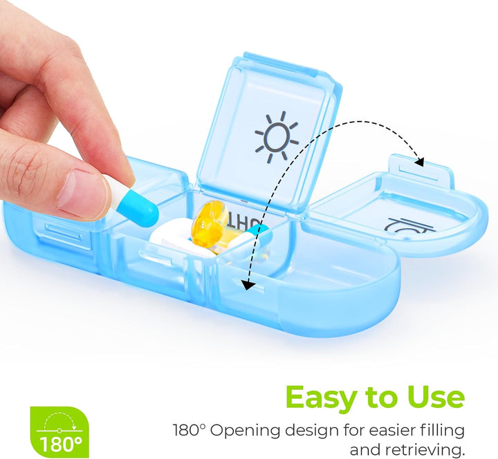 Weekly Pill Box Organiser, Portable Pill Boxes 7 Day 3 Times a Day, 7 Day Tablet Organiser with Large Separate Compartments to Hold Medication, Vitamins, Fish Oil and Supplement