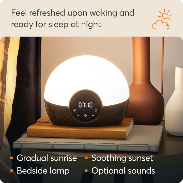 Bodyclock Glow 150 - Wake-Up Light Alarm Clock with 10 Sounds and Sleep Sunset, White