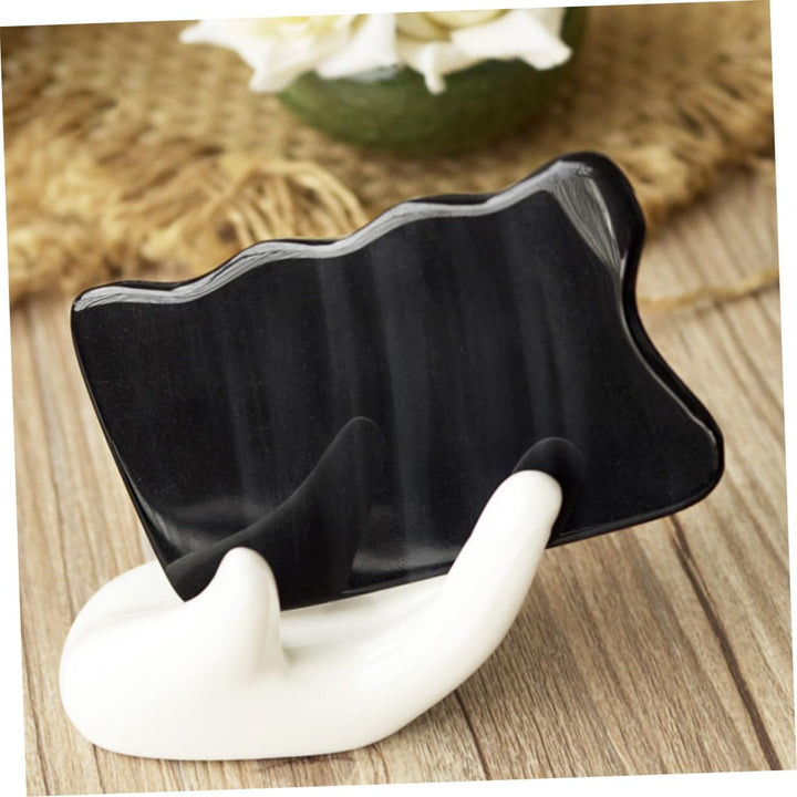 Natural Horn Gua Sha Tool Multi-Functional Massager Board for Face Neck Back Therapy Massage Smooth Skin-Friendly Scraping Plate for Relaxation and Relief