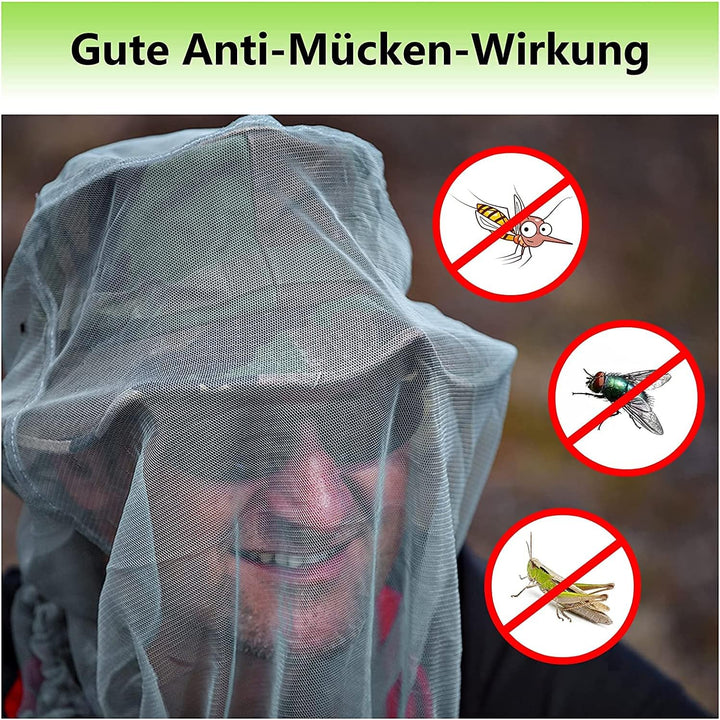 2 Pieces Mosquito Head Net, Nylon Face Net Mesh,Mesh Bug Net for Outdoor Hiking Camping Climbing Fishing and Walking (Dark Black)