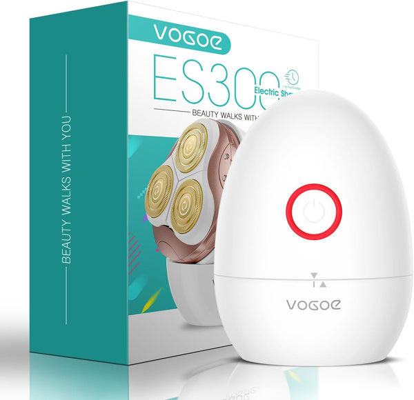 Electric Shaver for Women, Wet and Dry Rotary Razor, Hair Remover for Leg Face Lips Bikini Line, Rechargeable Waterproof and Cordless Trimmer Egg Shape ES300 (Gold)