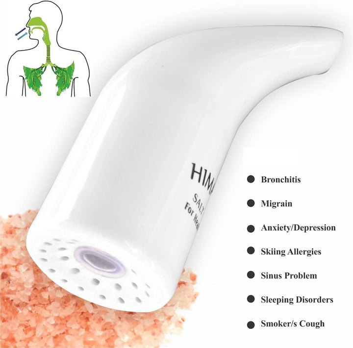 Himalayan Salt Inhaler Pipe Ceramic Steam Inhaler Filled with 100% Pure Blocked Nose Relief Hygienic with 200Grm Salt Free Suitable for Adult and Kids (Pack of 2)