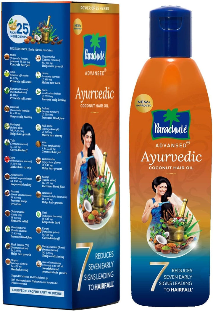 Ayurvedic Coconut Hair Oil | 25 Natural Ingredients to Control Hair Fall | Hair Loss, and 7 Major Hair Problems | Helps in Headache Relief | 190 Ml