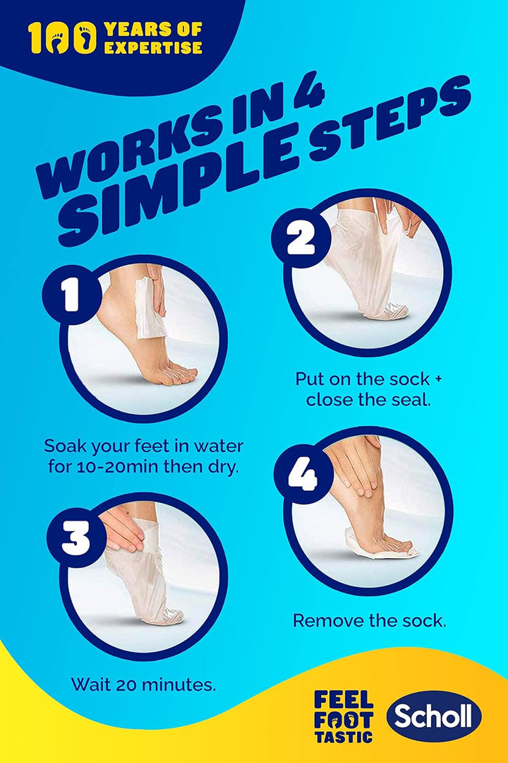 Expertcare Dry Skin Foot Mask - Nourishing Foot Mask with Coconut Oil, Urea, and Shea Butter - 24-Hour Moisture for Dry Foot Skin - 1 Pair of Foot Mask Socks, One Size