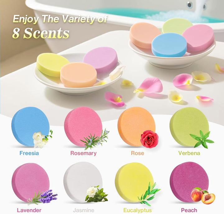 Bulk Shower Steamers Aromatherapy – Self Care Gift Set with 8PCS Unique Scented Shower Bombs. Natural Organic Melts for Women Mother'S Day, Shower Fizzies for Bathroom Relaxing and Moisturizing Spa